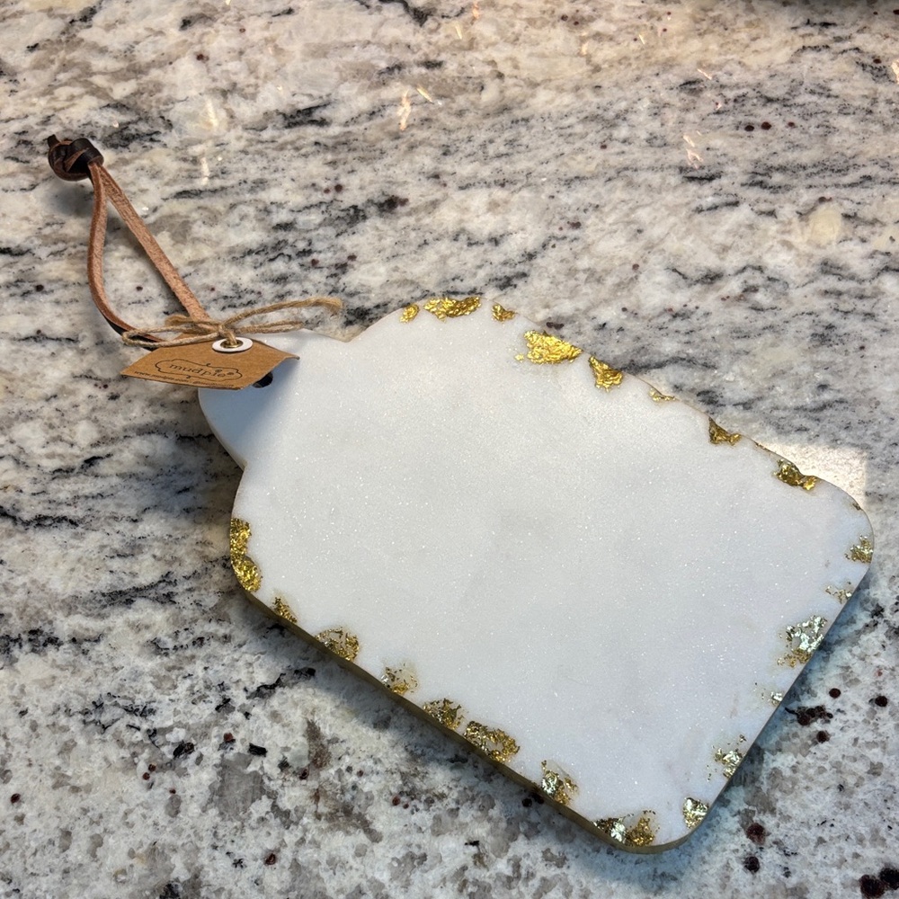 NWT Mud Pie Small Marble and Gold Board